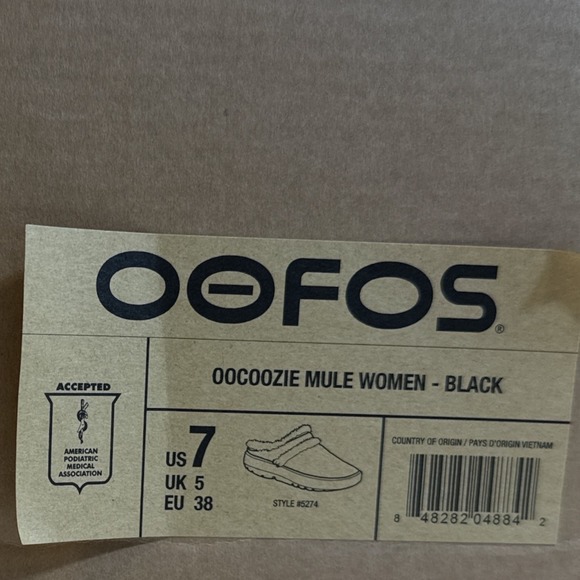 OOFOS OOcoozie Mule Women's Black Clogs Comfort Recovery Shoes Size 7 - Picture 8 of 9